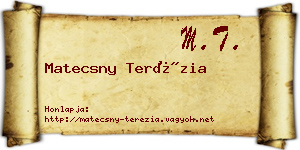 Matecsny Terézia névjegykártya
